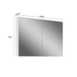 Espelheira Para Banheiro 2 Portas 2 Prateleiras Malbec Branco - Imagem 3