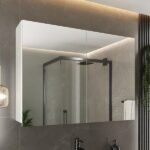 Espelheira Para Banheiro 2 Portas 2 Prateleiras Malbec Branco - Imagem 4