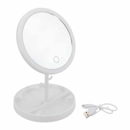 Espelho Para Maquiagem Dobrável Com Led E Zoom 4264BR