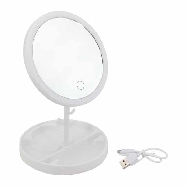 Espelho Para Maquiagem Dobrável Com Led E Zoom 4264BR Espelho Para Maquiagem Dobrável Com Led E Zoom 4264BR - Imagem 1