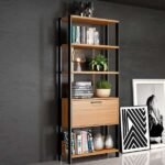 Estante Dijon 1 Pt Freijó E Preta 74 Cm - Imagem 2