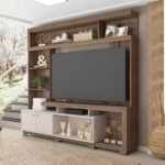 Estante Home Para Tv 55 Polegadas Com 2 Portas Formosa Nogueira San Remo/off White Perfect - Imagem 3