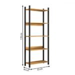 Estante Para Livros Nobre 5 Prateleiras Estilo Industrial Freijóblack - Panorama Móveis - Imagem 3