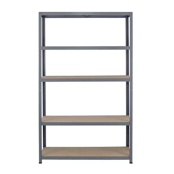 Estante de Aço e Madeira MDF com 5 Prateleiras Cinza Carga 196x120x50cm 1500kg Spaceo Estante de Aço e Madeira MDF com 5 Prateleiras Cinza Carga 196x120x50cm 1500kg Spaceo - Imagem 1