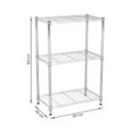 Estante de Metal Aço Cromado com 3 Prateleiras Line Aramada 90x60x35cm 150kg Spaceo - Imagem 2