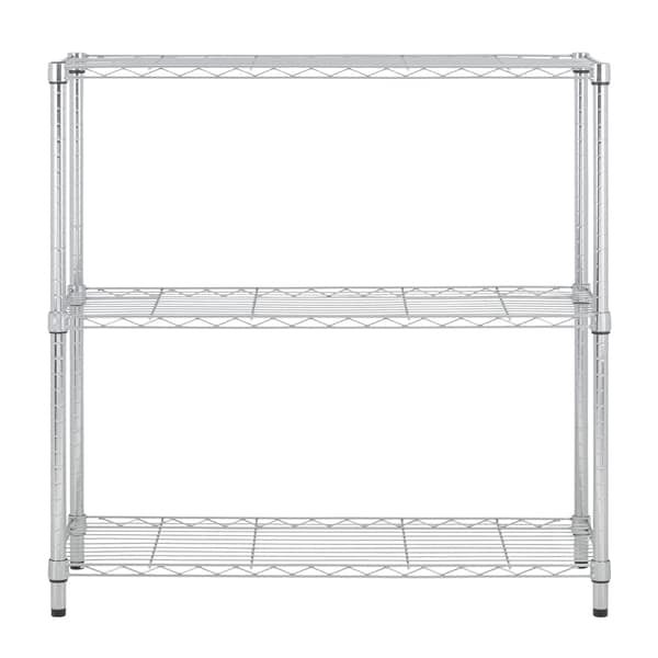 Estante de Metal Aço Cromado com 3 Prateleiras Line Aramada 90x90x35cm 150kg Spaceo Estante de Metal Aço Cromado com 3 Prateleiras Line Aramada 90x90x35cm 150kg Spaceo - Imagem 1