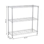 Estante de Metal Aço Cromado com 3 Prateleiras Line Aramada 90x90x35cm 150kg Spaceo - Imagem 2