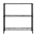 Estante de Metal Aço com 3 Prateleiras Preta Line Aramada 90x90x35cm 150kg Spaceo