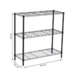 Estante de Metal Aço com 3 Prateleiras Preta Line Aramada 90x90x35cm 150kg Spaceo - Imagem 2