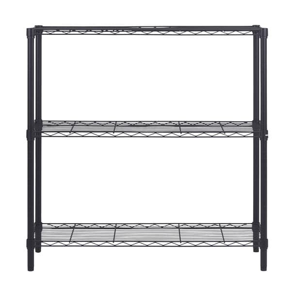 Estante de Metal Aço com 3 Prateleiras Preta Line Aramada 90x90x35cm 150kg Spaceo Estante de Metal Aço com 3 Prateleiras Preta Line Aramada 90x90x35cm 150kg Spaceo - Imagem 1