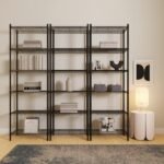 Estante de Metal Aço com 6 Prateleiras Preta Line Aramada 180x60x35cm 300kg Spaceo - Imagem 3