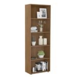 Estante para Livros de Madeira MDP com 4 Prateleiras Marrom Multy 180x60x30cm Artely