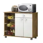 Fruteira Isis Com Rodinhas 2 Portas 1 Gav. Castanho/branco