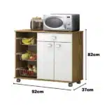 Fruteira Isis Com Rodinhas 2 Portas 1 Gav. Castanho/branco - Imagem 2