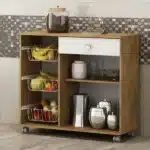 Fruteira Isis Com Rodinhas 2 Portas 1 Gav. Castanho/branco - Imagem 3