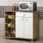 Fruteira Isis Com Rodinhas 2 Portas 1 Gav. Castanho/branco - Imagem 4