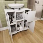 Gabinete Armario Banheiro Pia De Coluna Macau Com Rodízios - Imagem 3