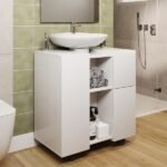 Gabinete Armario Banheiro Pia De Coluna Macau Com Rodízios - Imagem 4