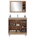 Gabinete Para Banheiro 2 Portas Gaveta Nichos Ozini Móveis - Imagem 2