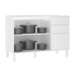 Gabinete de Cozinha MDP Branco sem Tampo com 3 Portas 2 Gavetas Dora Luciane - Imagem 3