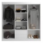 Guarda Roupa Casal 3 Portas De Correr 2 Gavetas Lisboa Evidência Móveis - Imagem 2