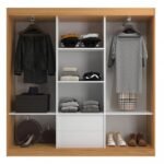 Guarda Roupa Casal 3 Portas De Correr 2 Gavetas Lisboa Evidência Móveis - Imagem 3