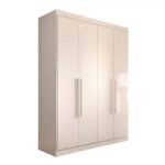 Guarda-roupa Solteiro Mykonos 4 Portas 2 Gavetas Branco - Panorama Móveis
