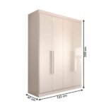 Guarda-roupa Solteiro Mykonos 4 Portas 2 Gavetas Branco - Panorama Móveis - Imagem 2