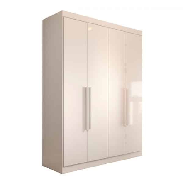 Guarda-roupa Solteiro Mykonos 4 Portas 2 Gavetas Branco - Panorama Móveis Guarda-roupa Solteiro Mykonos 4 Portas 2 Gavetas Branco - Panorama Móveis - Imagem 1