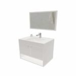 Kit Gabinete para Banheiro com Cuba e Espelho 62,5cm Branco Sirius Cerocha