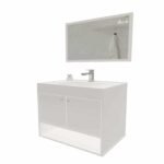 Kit Gabinete para Banheiro com Cuba e Espelho 62,5cm Branco Sirius Cerocha - Imagem 3