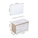 Kit Gabinete para Banheiro com Cuba e Espelho 63cm Berlin e Branco Procion Cerocha - Imagem 2