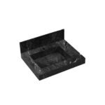 Lavatório Em Porcelanato Para Banheiro Slim 60cm Com Cuba Esculpida Black