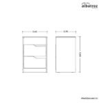 Mesa De Cabeceira 2 Gavetas Sem Pés Doble Cinamomo  Off White - Imagem 3