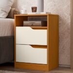 Mesa De Cabeceira 2 Gavetas Sem Pés Doble Cinamomo  Off White - Imagem 2