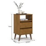 Mesa De Cabeceira Retrô Roma Freijó - Ej Móveis - Imagem 2