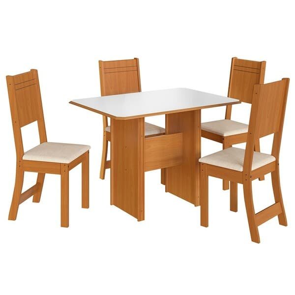 Mesa De Jantar 4 Lugares 10060.1 Freijóoff White - Indékes Mesa De Jantar 4 Lugares 10060.1 Freijóoff White - Indékes - Imagem 1