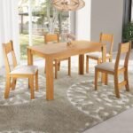 Mesa De Jantar 4 Lugares Mara Mel/nude - Viero Móveis - Imagem 4