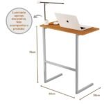 Mesa Suporte Home Office Bancada para Computador Notebook com Pés de Ferro Thor - Nature/Cinza - Imagem 3