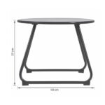 Mesa de Apoio para Jardim Redonda em Aço 37x48x48cm Cinza Timea Naterial - Imagem 2