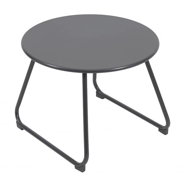 Mesa de Apoio para Jardim Redonda em Aço 37x48x48cm Cinza Timea Naterial Mesa de Apoio para Jardim Redonda em Aço 37x48x48cm Cinza Timea Naterial - Imagem 1