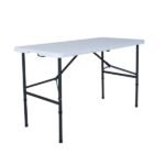 Mesa de Jardim Dobrável 4 Lugares Retangular 74x60x124cm Aço Branco Caxia Plicosa