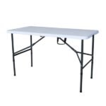 Mesa de Jardim Dobrável 4 Lugares Retangular 74x60x124cm Aço Branco Caxia Plicosa - Imagem 2