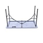 Mesa de Jardim Dobrável 4 Lugares Retangular 74x60x124cm Aço Branco Caxia Plicosa - Imagem 3