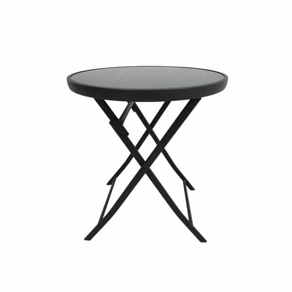 Mesa de Jardim Dobravél Redondo 2 Lugares Aço Pintado 70x60x60cm Cinza Escuro Interlagos Importado Mesa de Jardim Dobravél Redondo 2 Lugares Aço Pintado 70x60x60cm Cinza Escuro Interlagos Importado - Imagem 1