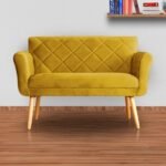 Namoradeira Isabela 02 Lugares Veludo Cores - Ds Estofados - Mostarda - Imagem 2