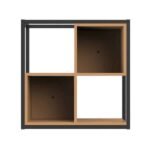 Nicho Industrial de Madeira MDP Freijó 60x60x30cm Quadrado Urbana Multivisão