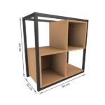 Nicho Industrial de Madeira MDP Freijó 60x60x30cm Quadrado Urbana Multivisão - Imagem 3