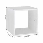 Nicho Modular 30x35cm Madeira Branco Spaceo KUB - Imagem 3