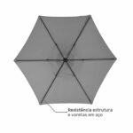 Ombrelone Central 2,31x2,60x2,60m em Aço Cinza Polar Hexagonal Naterial - Imagem 3